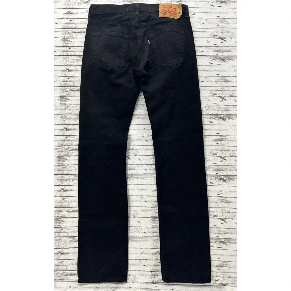 Levis 501 Jeans Men's 32X34 Black Denim Straight Leg Button Fly Original